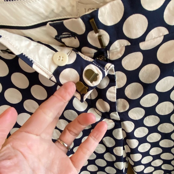 J. Crew Blue and White Polka Dot Cafe Carpi size 2 - Picture 9 of 9